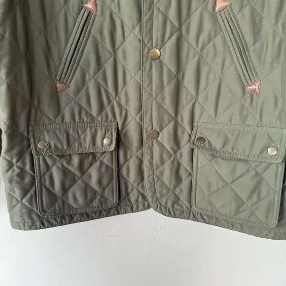 Ralph Lauren Olive Green Men’s Quilted Hunting jacket corduroy collar size L - Picture 6 of 12